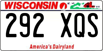WI license plate 292XQS
