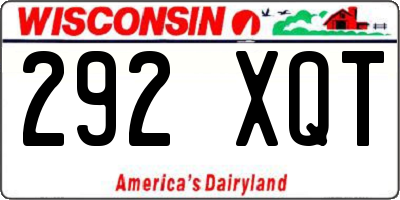 WI license plate 292XQT