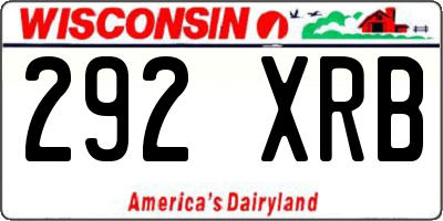 WI license plate 292XRB
