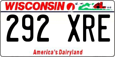 WI license plate 292XRE