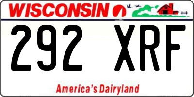 WI license plate 292XRF
