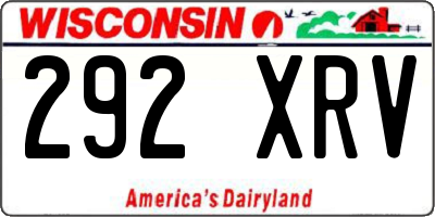WI license plate 292XRV