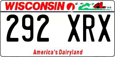WI license plate 292XRX