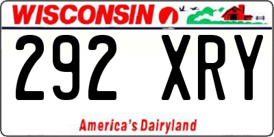 WI license plate 292XRY
