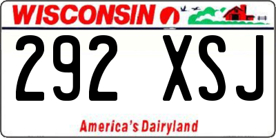 WI license plate 292XSJ