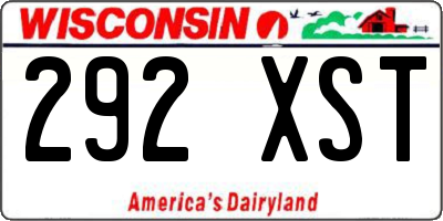 WI license plate 292XST