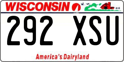 WI license plate 292XSU