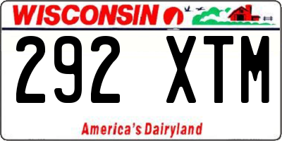 WI license plate 292XTM