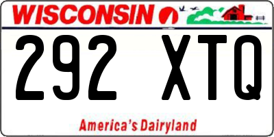 WI license plate 292XTQ
