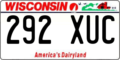 WI license plate 292XUC