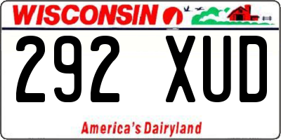 WI license plate 292XUD