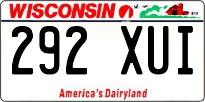 WI license plate 292XUI