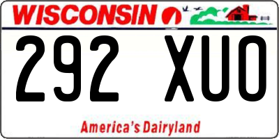 WI license plate 292XUO