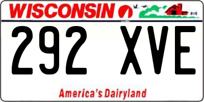 WI license plate 292XVE