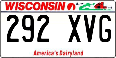 WI license plate 292XVG