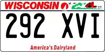 WI license plate 292XVI