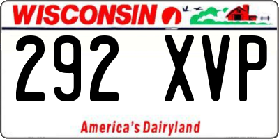 WI license plate 292XVP