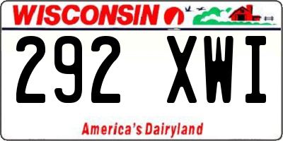 WI license plate 292XWI