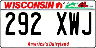 WI license plate 292XWJ