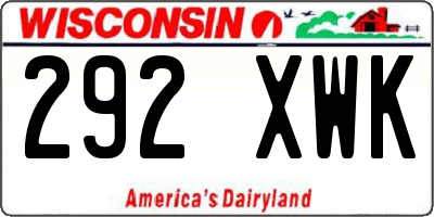 WI license plate 292XWK