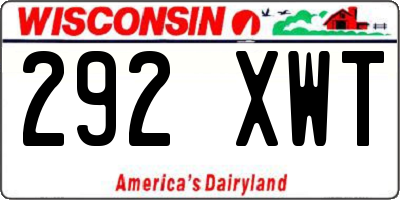 WI license plate 292XWT