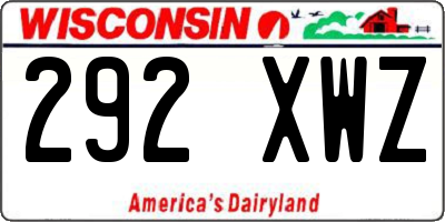 WI license plate 292XWZ