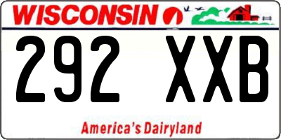 WI license plate 292XXB