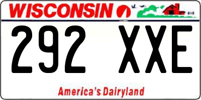WI license plate 292XXE