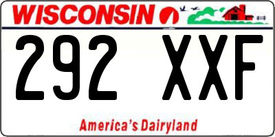 WI license plate 292XXF
