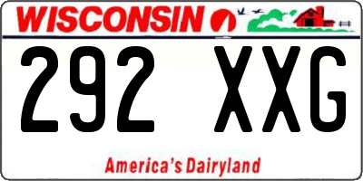 WI license plate 292XXG