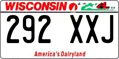 WI license plate 292XXJ