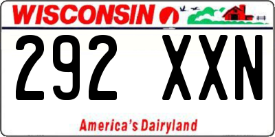 WI license plate 292XXN