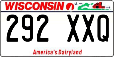WI license plate 292XXQ