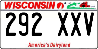 WI license plate 292XXV