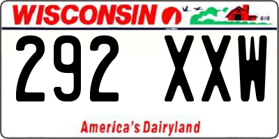 WI license plate 292XXW