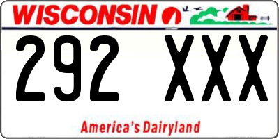 WI license plate 292XXX
