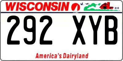 WI license plate 292XYB