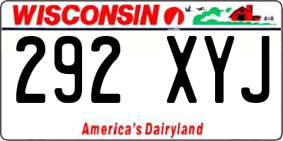 WI license plate 292XYJ
