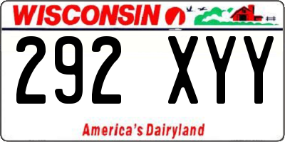 WI license plate 292XYY