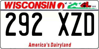 WI license plate 292XZD