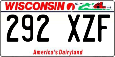 WI license plate 292XZF