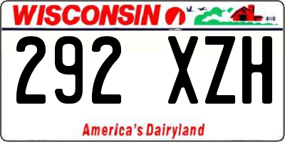 WI license plate 292XZH