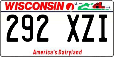WI license plate 292XZI