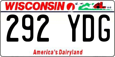 WI license plate 292YDG