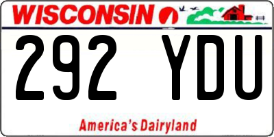 WI license plate 292YDU