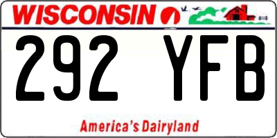 WI license plate 292YFB
