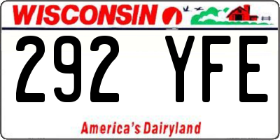 WI license plate 292YFE