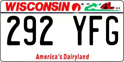WI license plate 292YFG