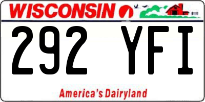 WI license plate 292YFI