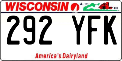 WI license plate 292YFK